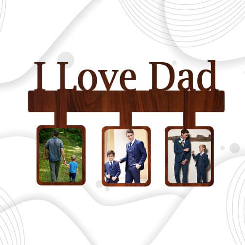 Personalized "I LOVE DAD" Wall Hanging Frame